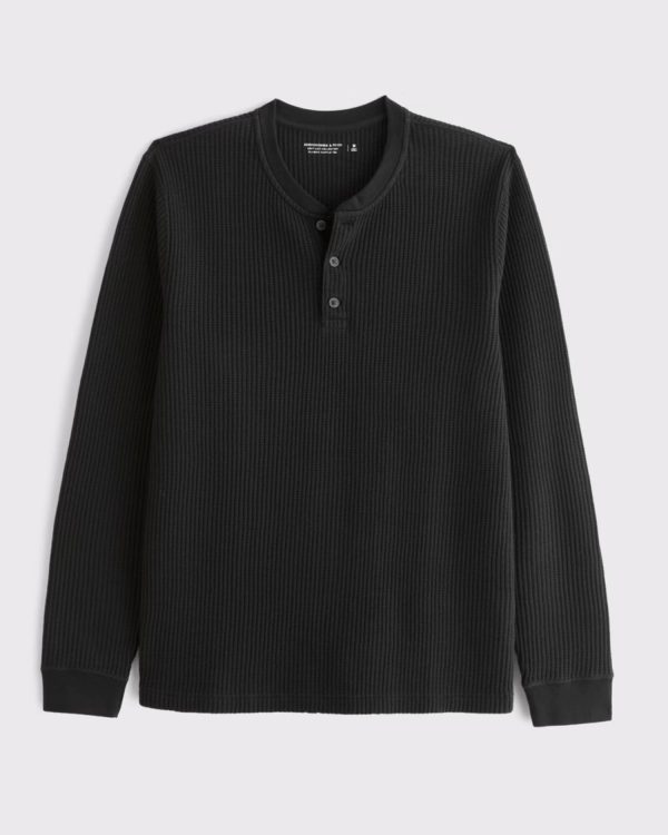 Long-Sleeve Classic Waffle Henley