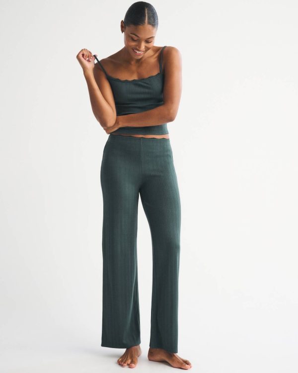 Pointelle Wide Leg Sleep Pant