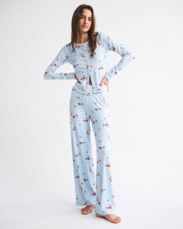 Pointelle Wide Leg Sleep Pant