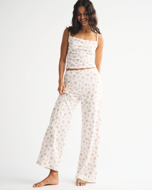 Pointelle Wide Leg Sleep Pant