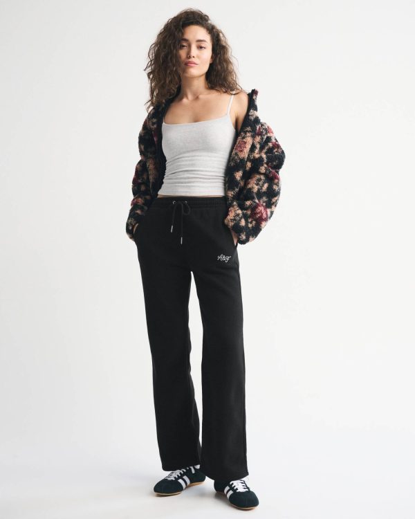 High Rise Relaxed Straight Logo Sweatpant