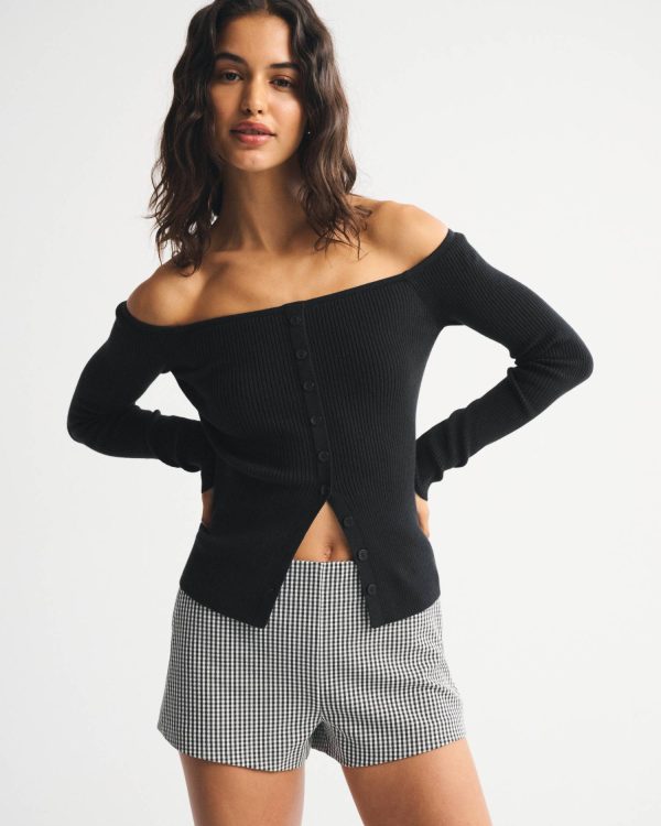 Off-The-Shoulder Button-Through Top