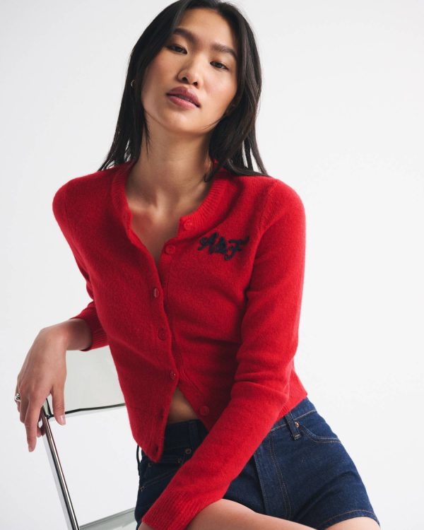 Logo Shrunken Crew Cardigan