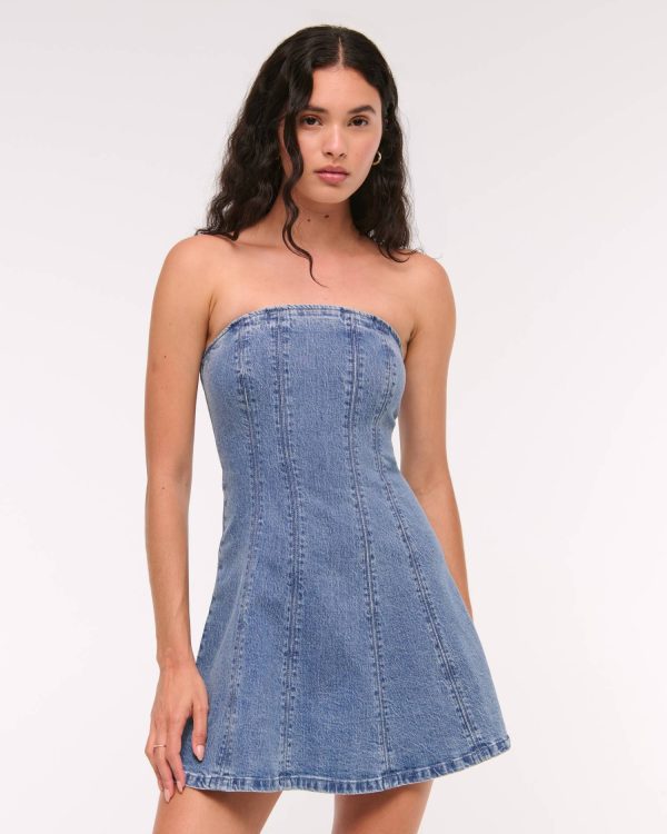 The A&F Mila Strapless Denim Mini Dress