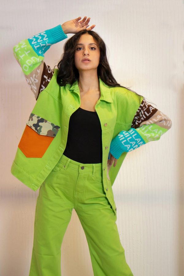 Long Sleeve Green Jeans Jacket