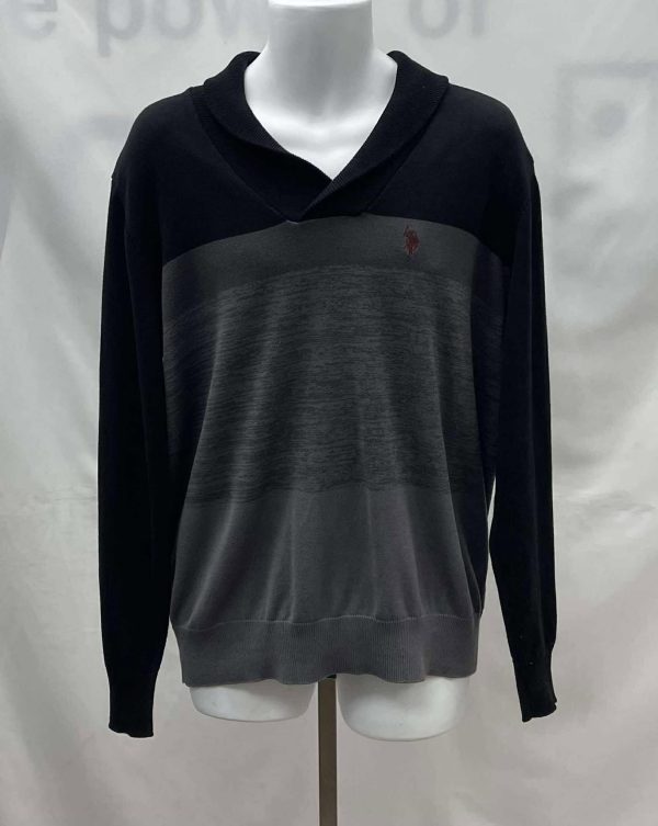 Men's Polo Long sleeve Sweater, Large