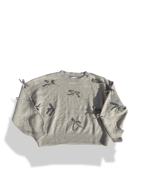 Talulah Gray Bow Sweater- Size L