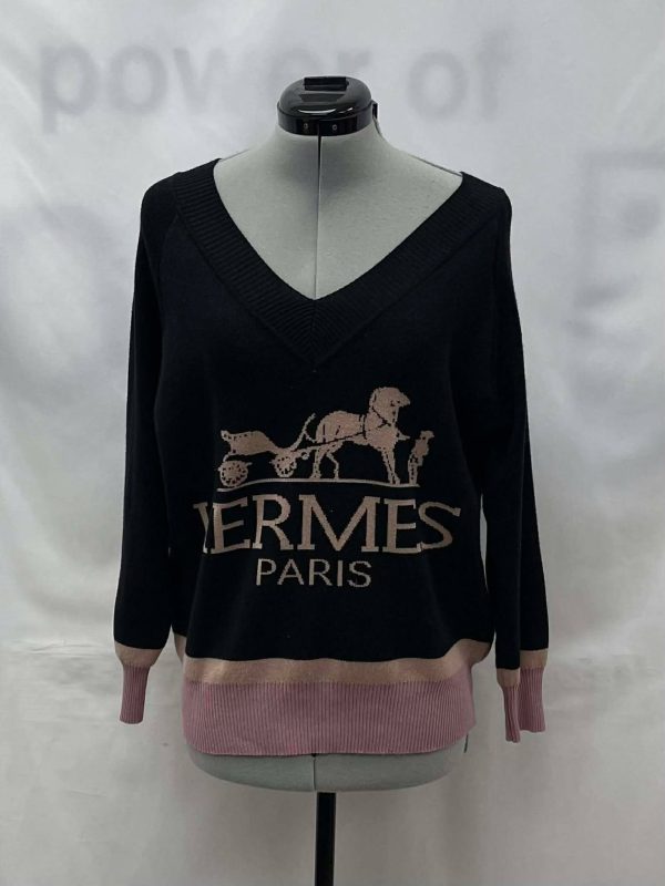 Women's Hermes Long Sleeve Sweater, Medium